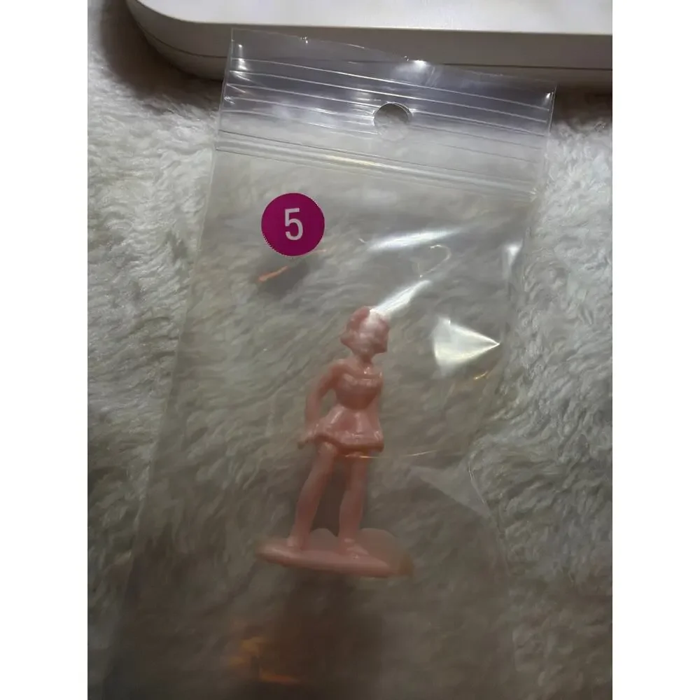Vintage Pink Plastic Majorette Baton Twirler Girl Figurine Cake Topper Miniature